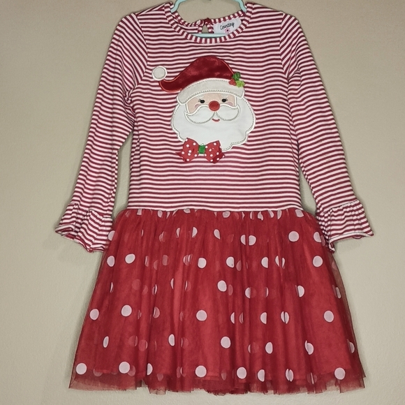 Counting Daisies Santa Christmas Dress - Picture 1 of 7